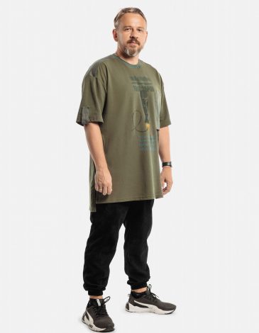 Men's T-Shirt Microphone Bomb. Color khaki. .