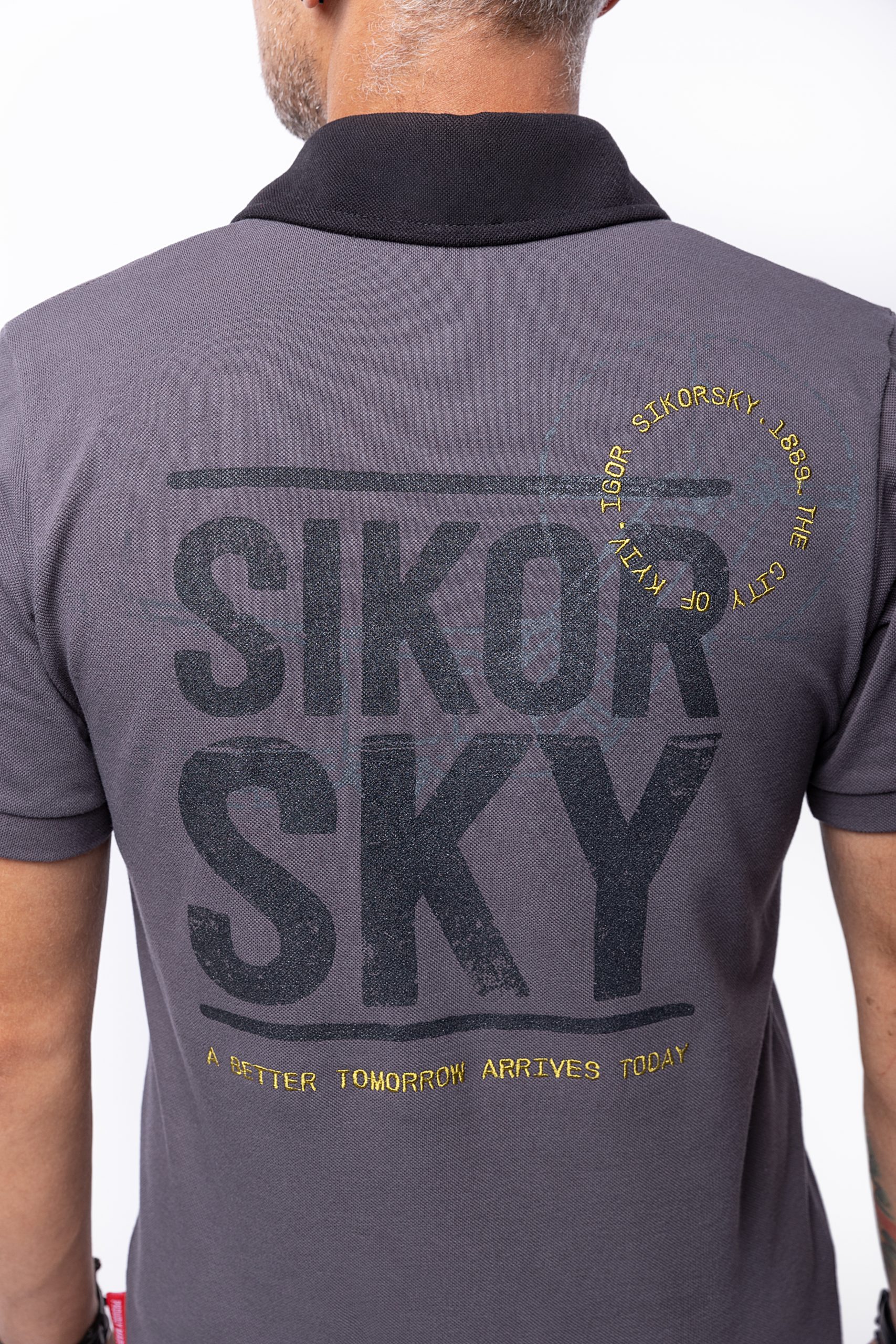 Men's Polo Shirt Sikorsky S-58. Color dark gray. 6.