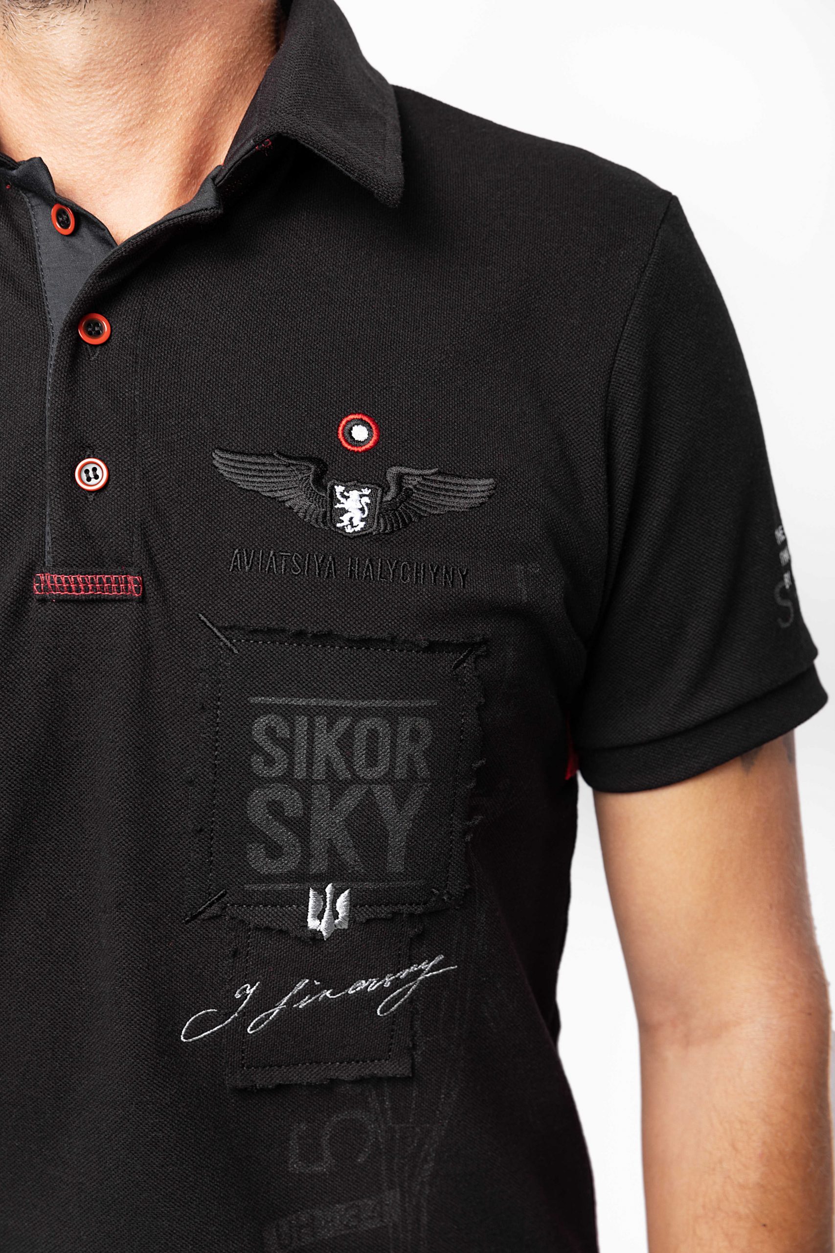 Men's Polo Shirt Sikorsky S-58. Color black. 2.