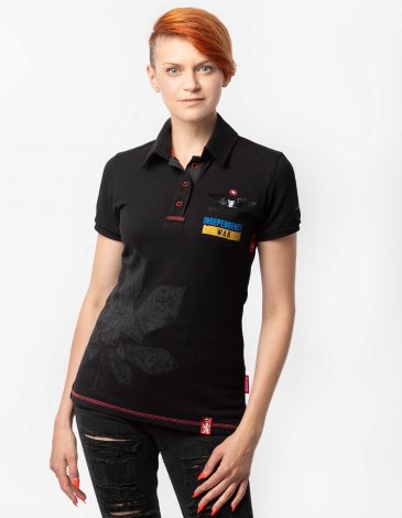 Women's Polo Shirt Ua Sky Aces. Color black. .