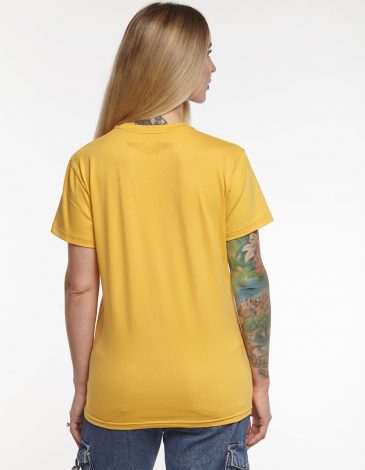 Women's T-Shirt Skydiving. Color yellow.  Material: 95% cotton, 5% spandex.