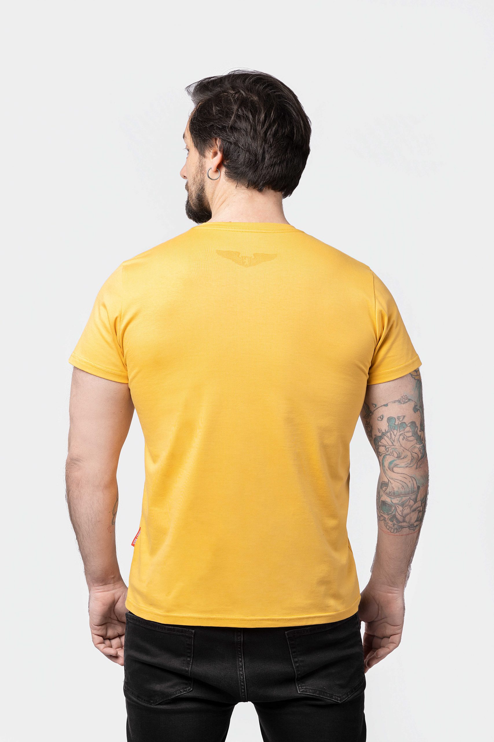 Men's T-Shirt Skydiving. Color yellow. 1.