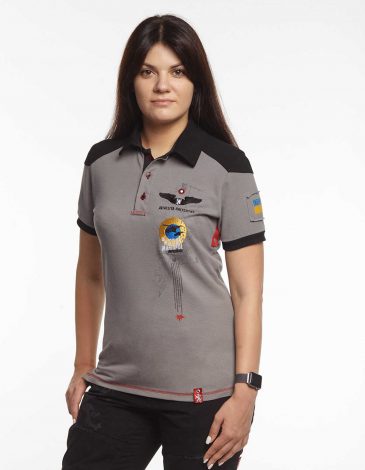 Women's Polo Mission Mariupol. Color gray. .