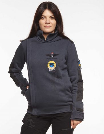 Women's Hoodie Mission Mariupol. Color graphite. .