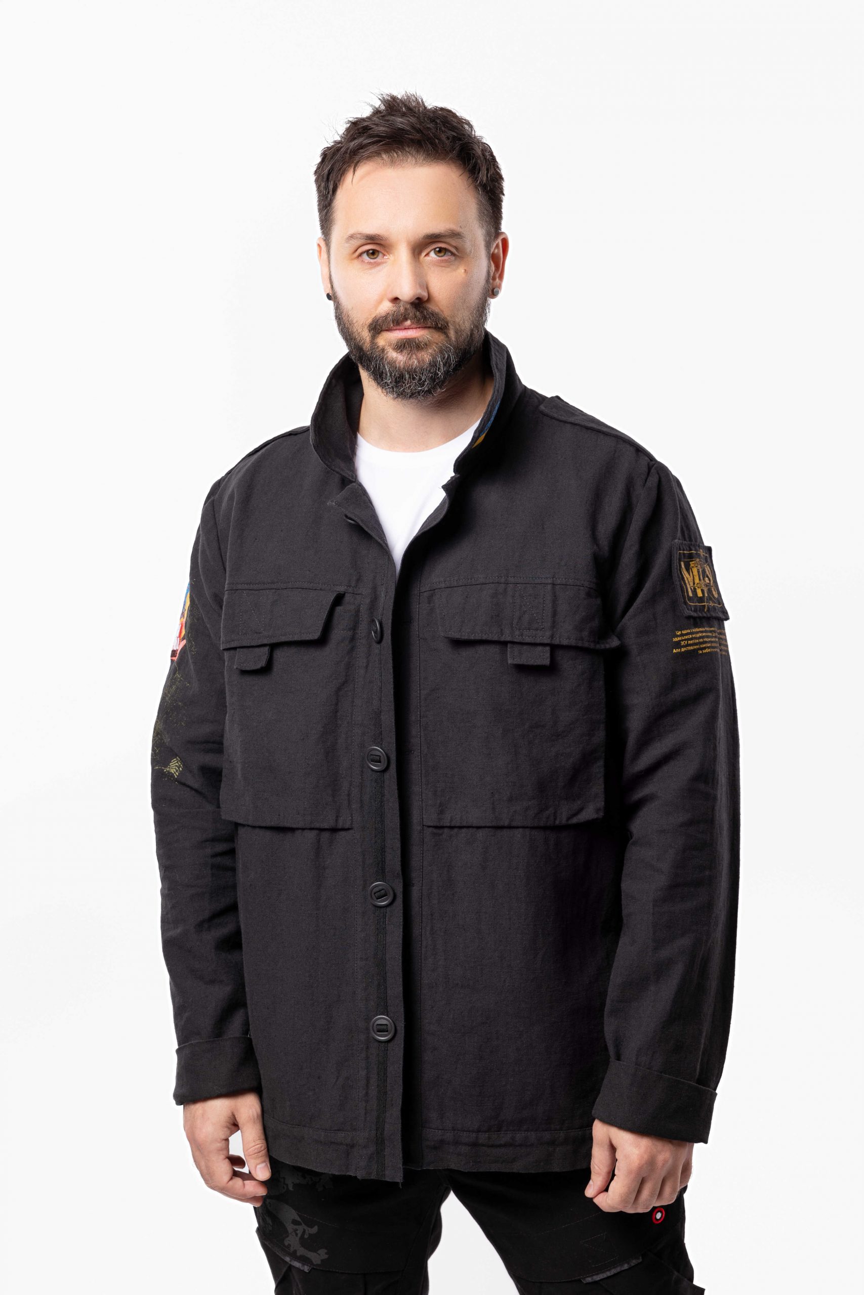 Men's Shirt-Jacket Mission Mariupol. Color black. 2.