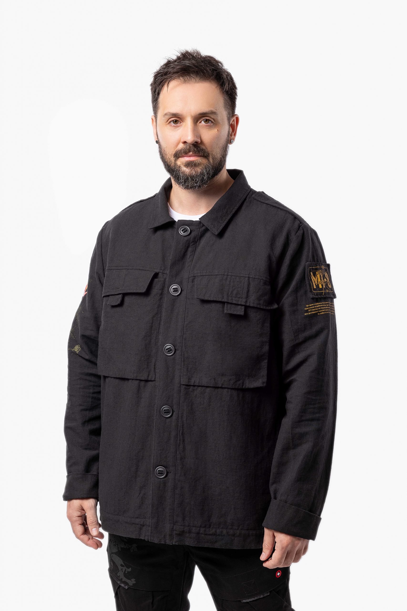 Men's Shirt-Jacket Mission Mariupol. Color black. 3.