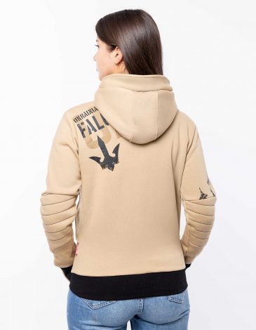 Women's Hoodie Ukrainian Falcons. Color sand. 2.