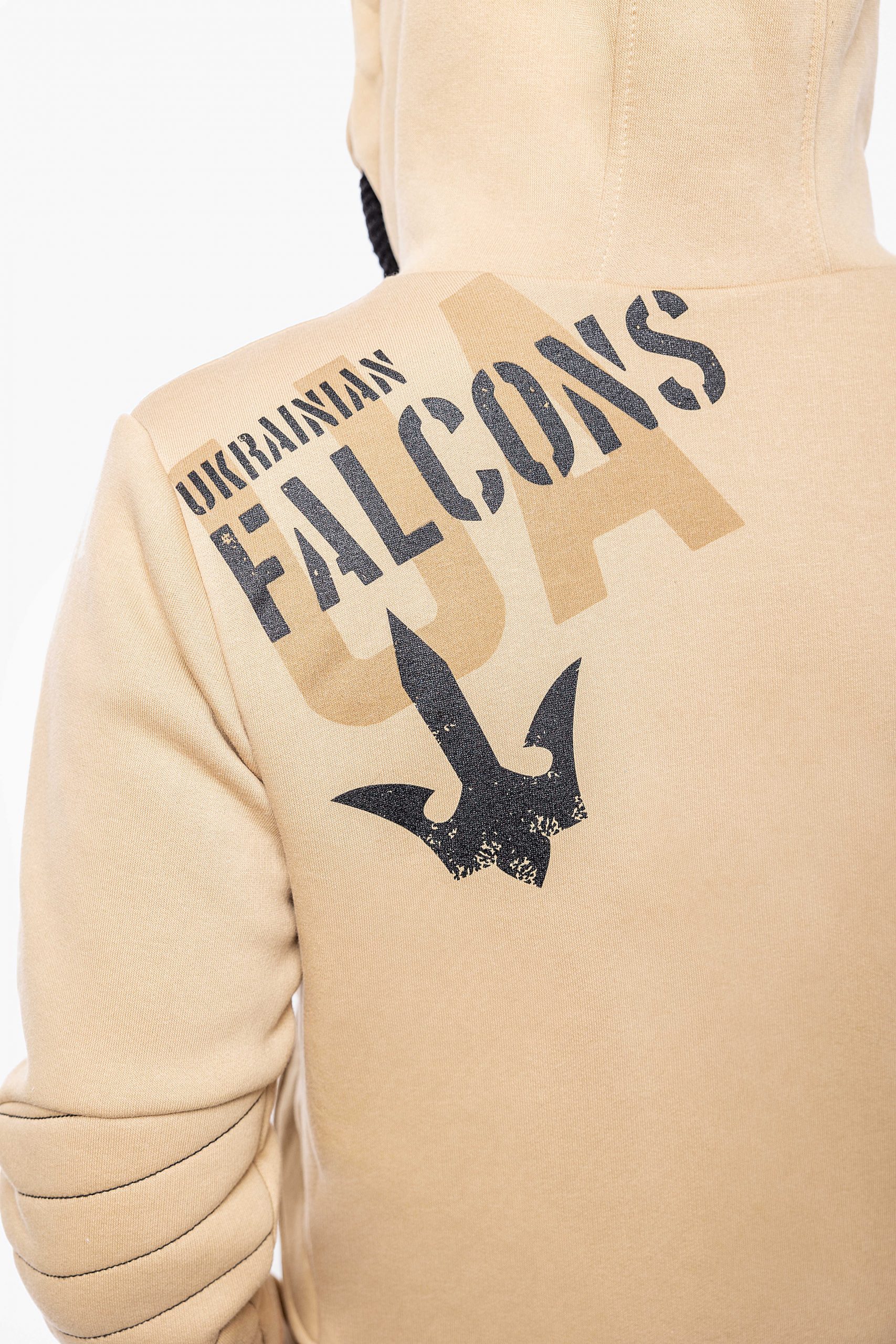 Women's Hoodie Ukrainian Falcons. Color sand. 4.