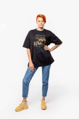 Women's T-Shirt Boombox Mlrs. Unisex oversized t-shirt
Material: 97% cotton, 3% spandex (double thread, so the T-shirt is denser and has a nice texture).