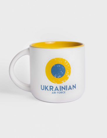 Cup Ukrainian Air Force. Color white. Material: ceramics.
