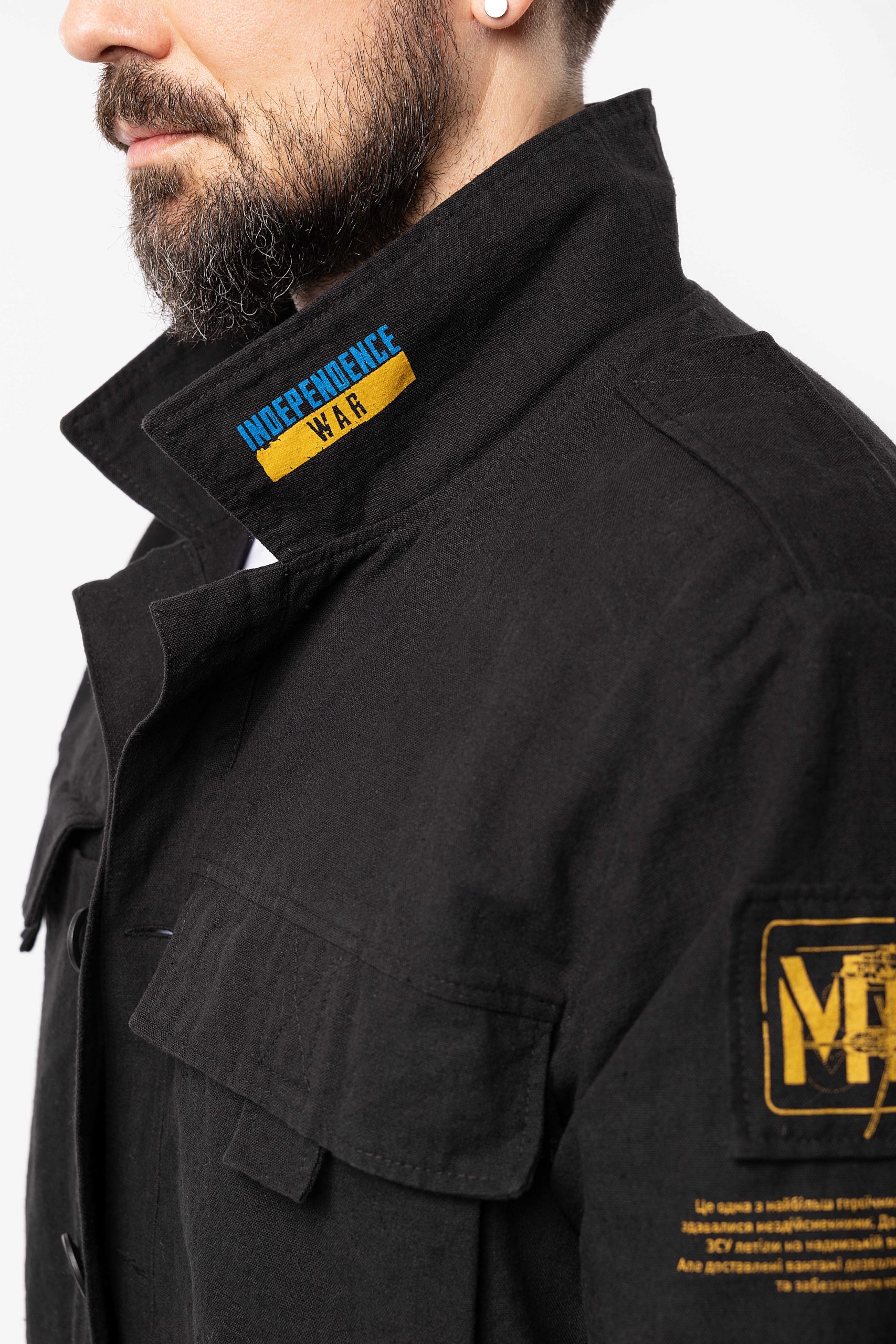 Men's Shirt-Jacket Mission Mariupol. Color black. 6.