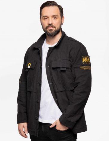 Men's Shirt-Jacket Mission Mariupol. Color black. .