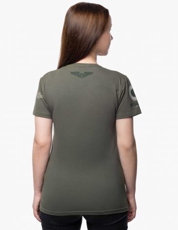 Women's T-Shirt For The Sake Of Life. Color khaki. .