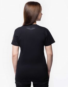 Women's T-Shirt Il-76. Color black. .