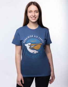 Women's T-Shirt Il-76 Pelican. Color denim. .