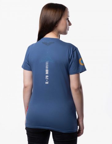 Women's T-Shirt Il-76 Pelican. Color denim. .