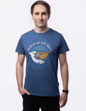 Men's T-Shirt Il-76 Pelican. Color denim. .