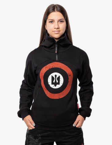 Women's Hoodie Roundel 2.0. Color black. .