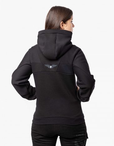 Women's Hoodie Roundel 2.0. Color black. .