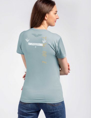 Women's T-Shirt St. Nicolas 2022. Color light blue. .