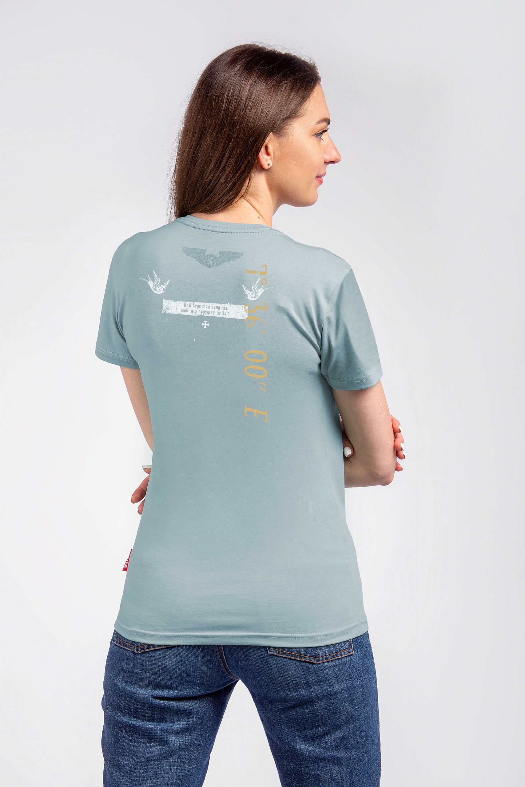 Women's T-Shirt St. Nicolas 2022. Color light blue. 1.