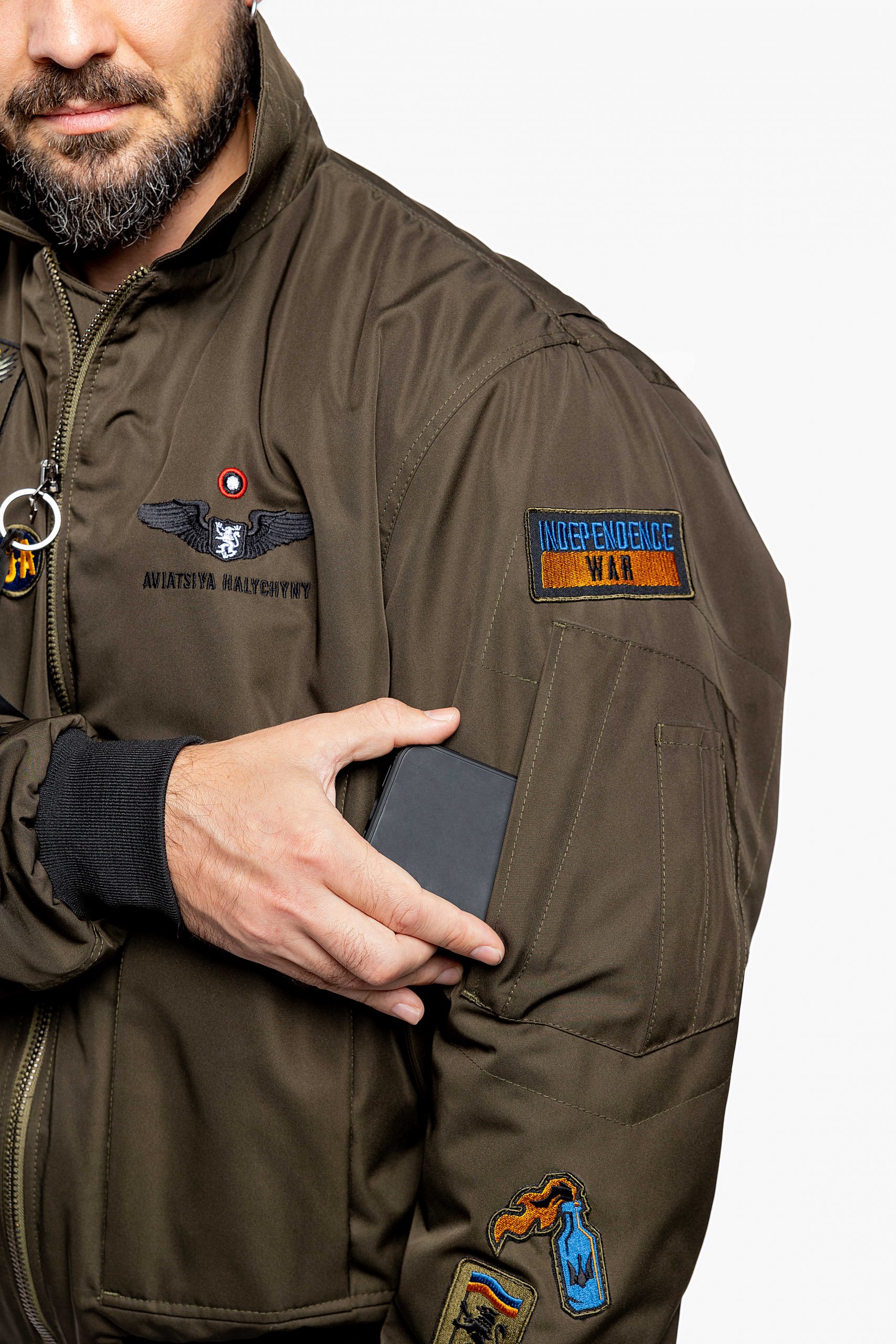 Men's Bomber Jacket Ua Sky Aces. Color khaki. 5.