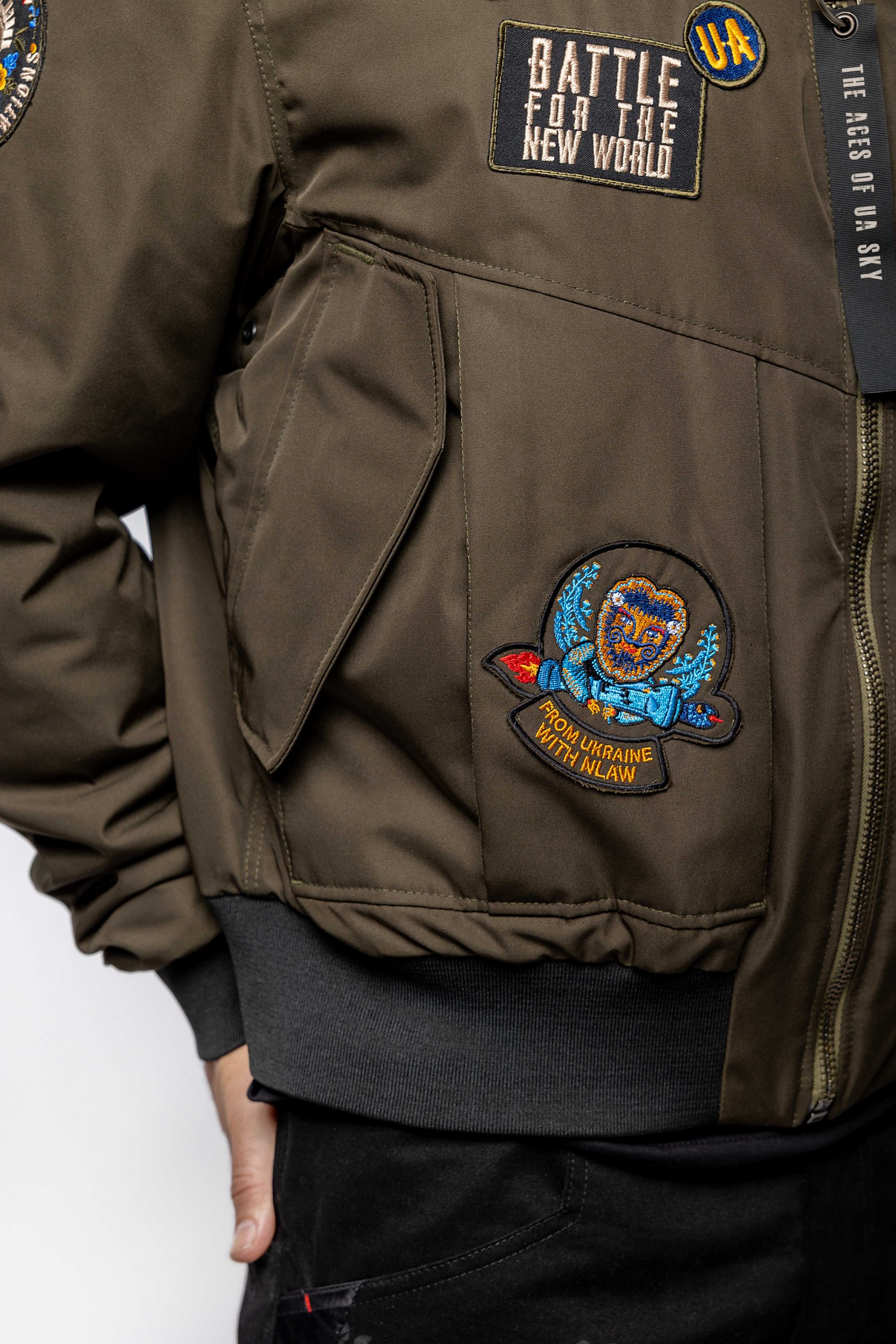 Men's Bomber Jacket Ua Sky Aces. Color khaki. 9.