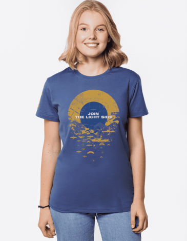 Women's T-Shirt Side Of Light. Color denim. .