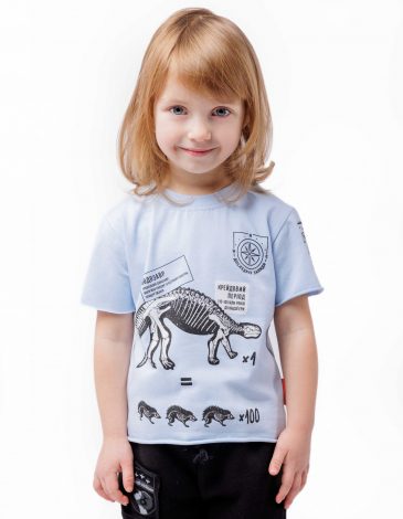 Kids T-Shirt Nodosaurus. Color light blue. .