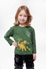 Kids Long-Sleeve Stegosaurus. .