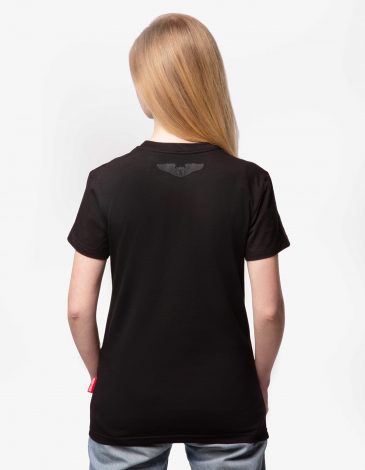 Women's T-Shirt Lion. Color black. .