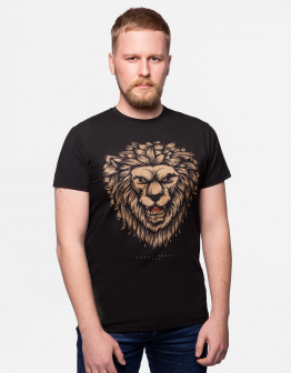 Men's T-Shirt Lion. Color black. 1.