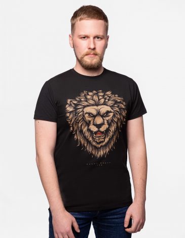 Men's T-Shirt Lion. Color black. .