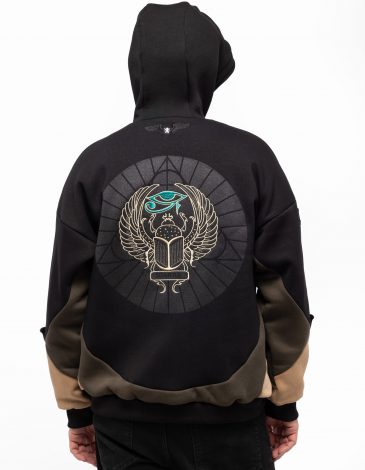 Men's Hoodie Scarab. Color black. .