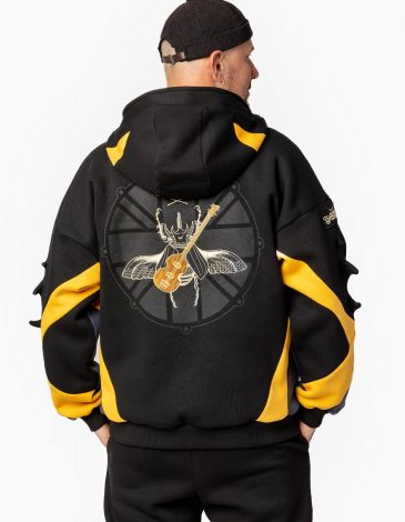 Men’s Hoodie Rhinoceros Beetle. Color black. .