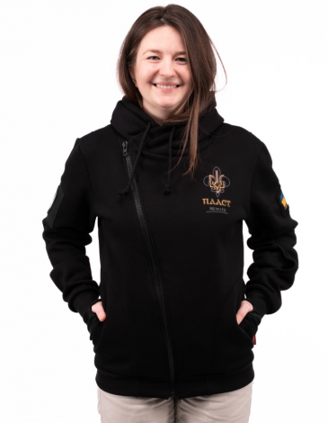 Women's Hoodie Plast. Color black. .