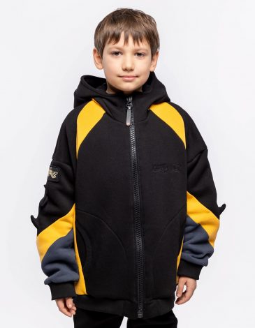 Kids Hoodie Rhinoceros Beetle. Color black. .