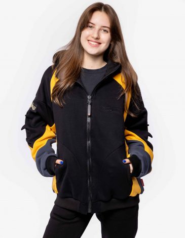 Women's Hoodie Rhinoceros Beetle. Color black. .