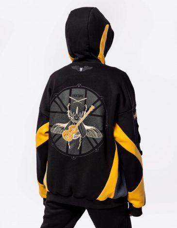 Kids Hoodie Rhinoceros Beetle. Color black. .