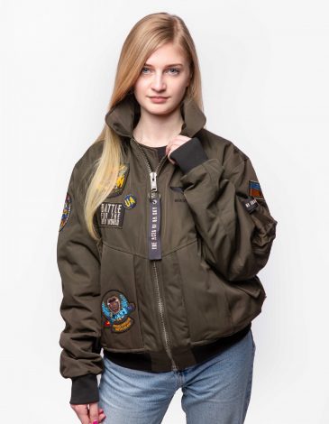 Women's Bomber Jacket Ua Sky Aces. Color khaki. .