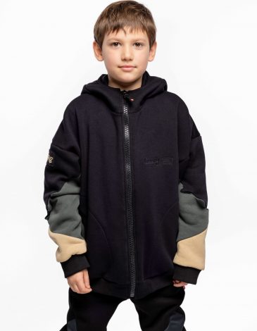 Kids Hoodie Scarab. Color black. .