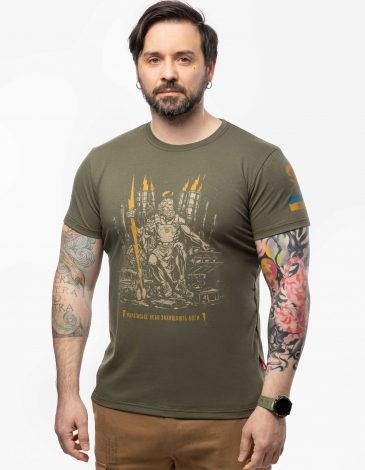 Men's T-Shirt Heavenly Gods. Color khaki. 1.