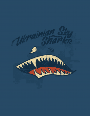 Men's T-Shirt Shark. Color denim. .