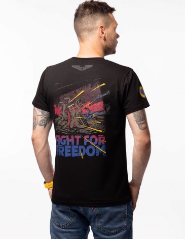 Men's T-Shirt Fight For Freedom. Color black. .