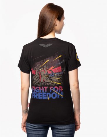 Women's T-Shirt Fight For Freedom. Color black. .