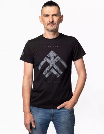 Men's T-Shirt Khartiia. Color black. .