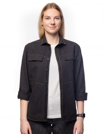 Women's Shirt-Jacket About Trident. Color black. .