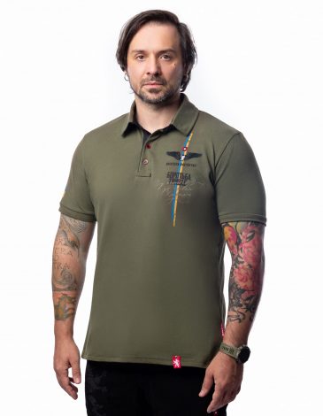 Men's Polo Shirt About Trident. Color khaki. .