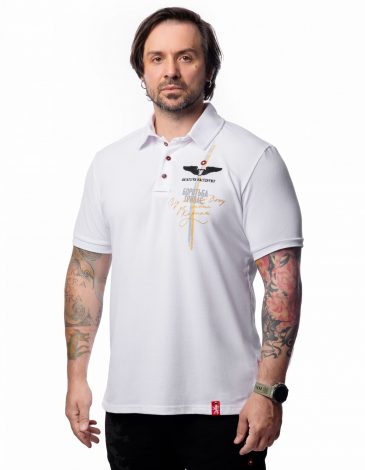Men's Polo Shirt About Trident. Color white. 1.