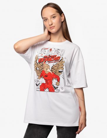 Women's T-Shirt Woodpecker Superbird. Color white. .